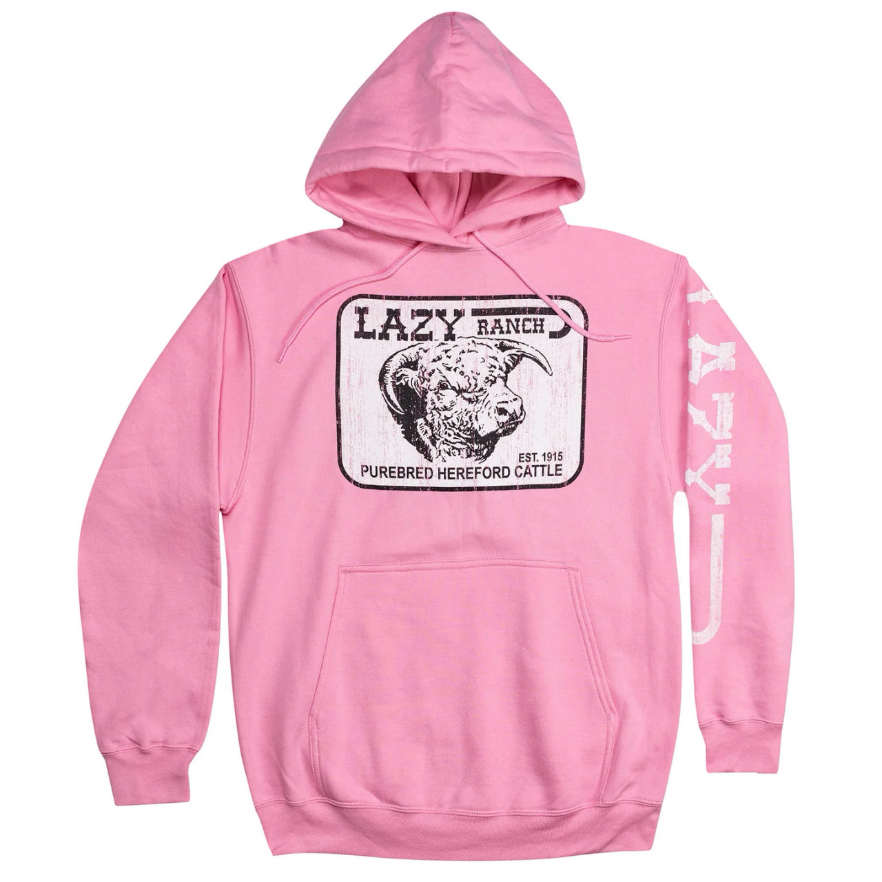 Lazy J Ranch Wear Unisex Purebred Hereford Pink Pullover Hoodie