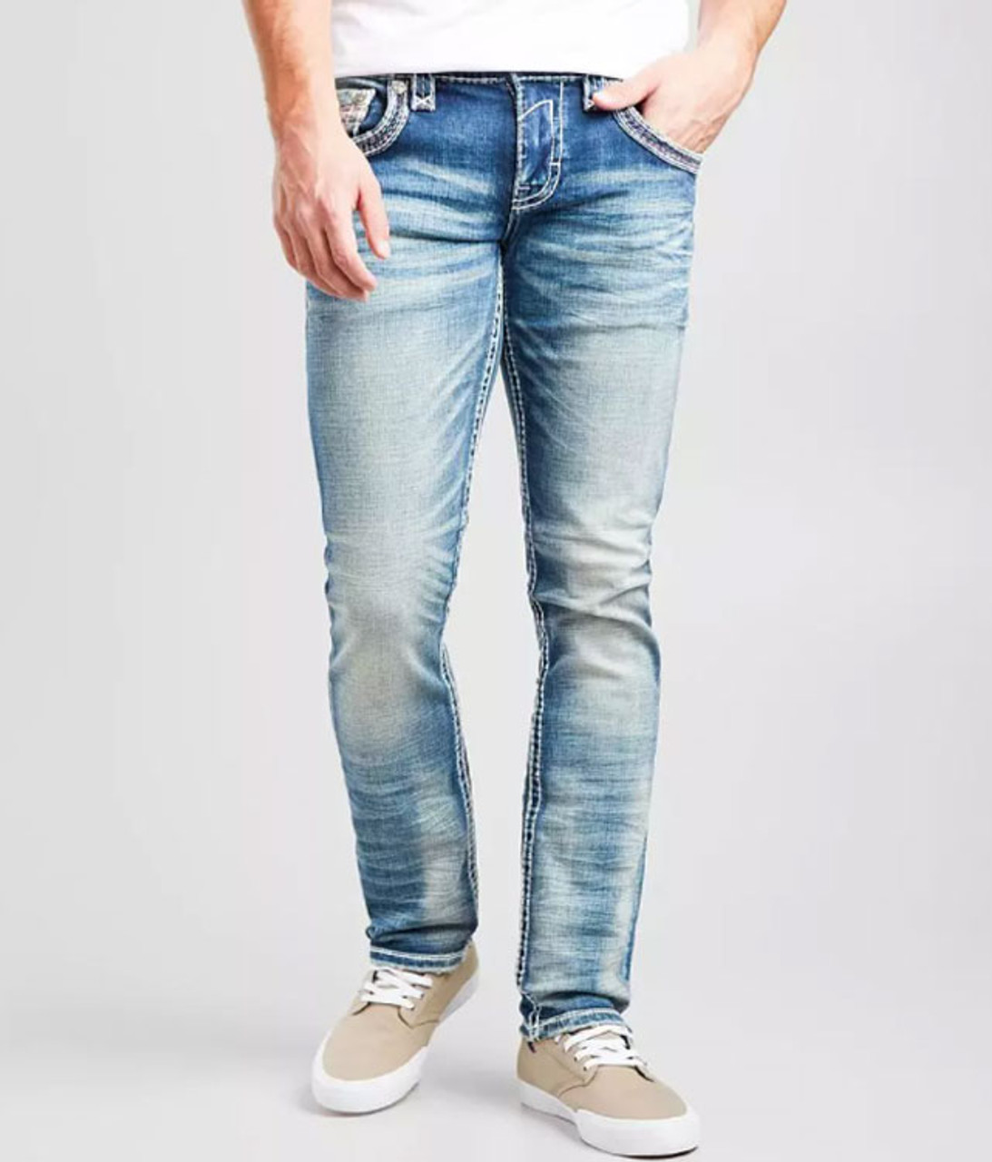 Rock Revival Men's Alternative Straight Gravel Denim Jeans - RP3591 - A200