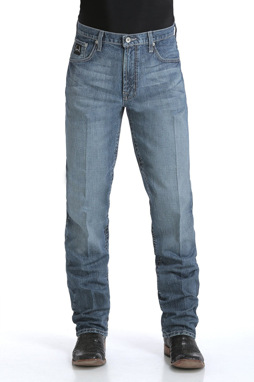 Cinch Men's Loose Fit Black Label  Medium Stone Loose Slightly Tapered  Leg Jeans - Mb90633006-32