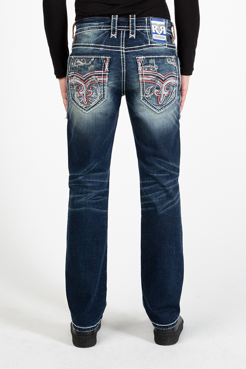 Rock Revival Men's Gerek Straight Denim Jeans - RP3693-J200R - 32