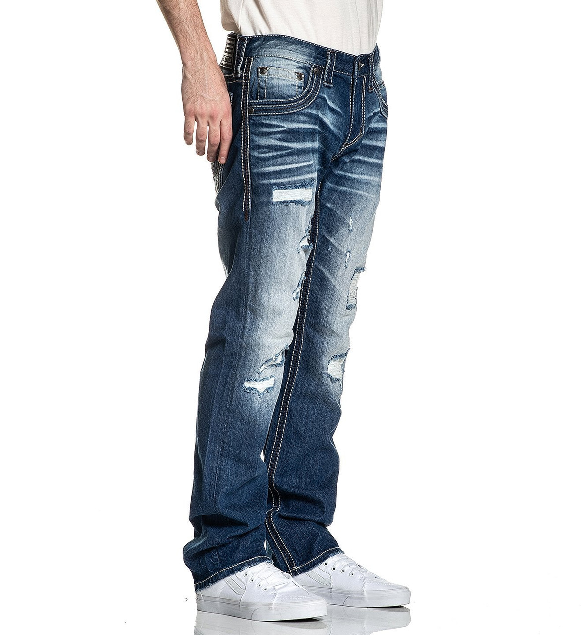 Affliction Men's Ace Fleur Othello Denim Pants Jeans - 110SS226