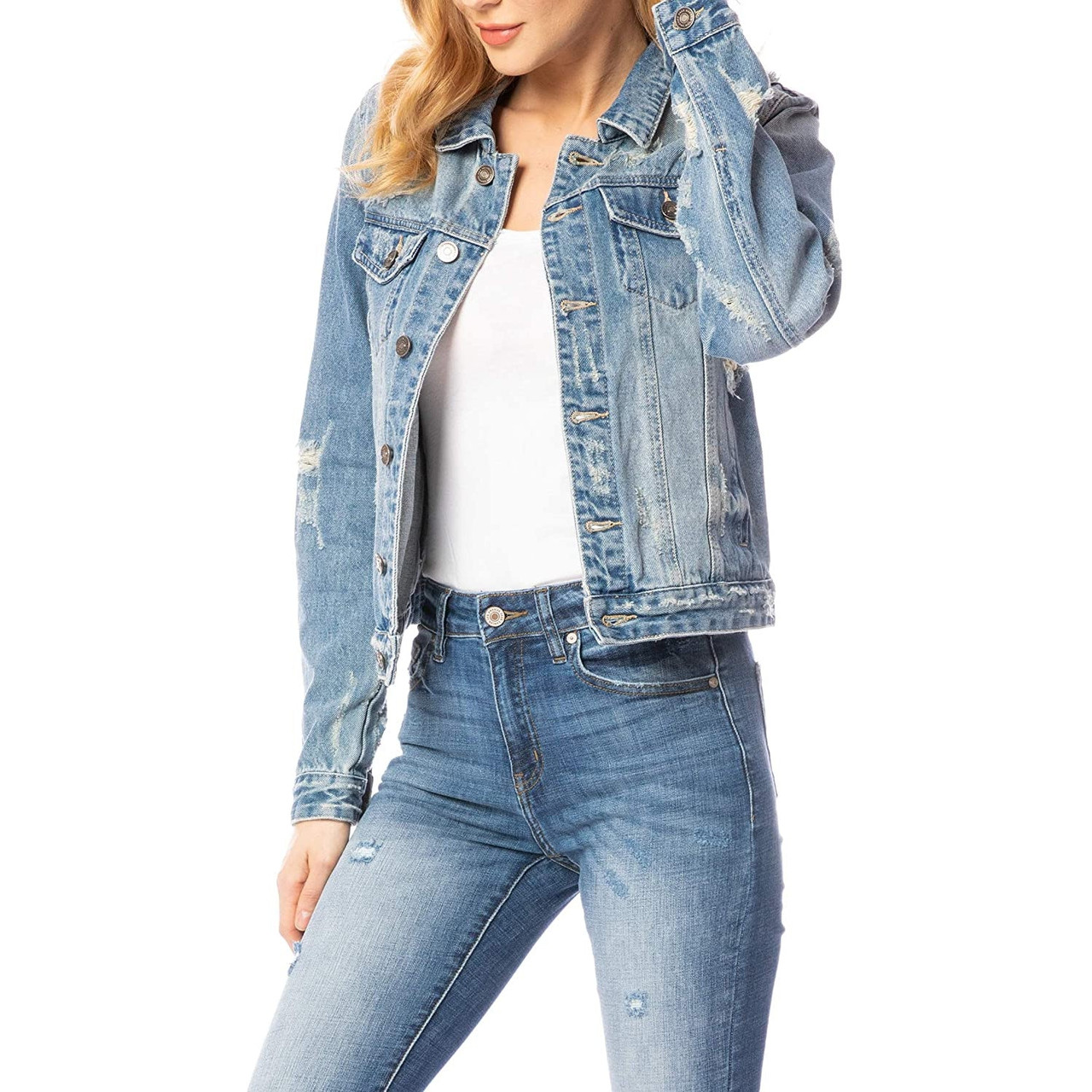 Kan Can Women's Long Sleeve Denim 