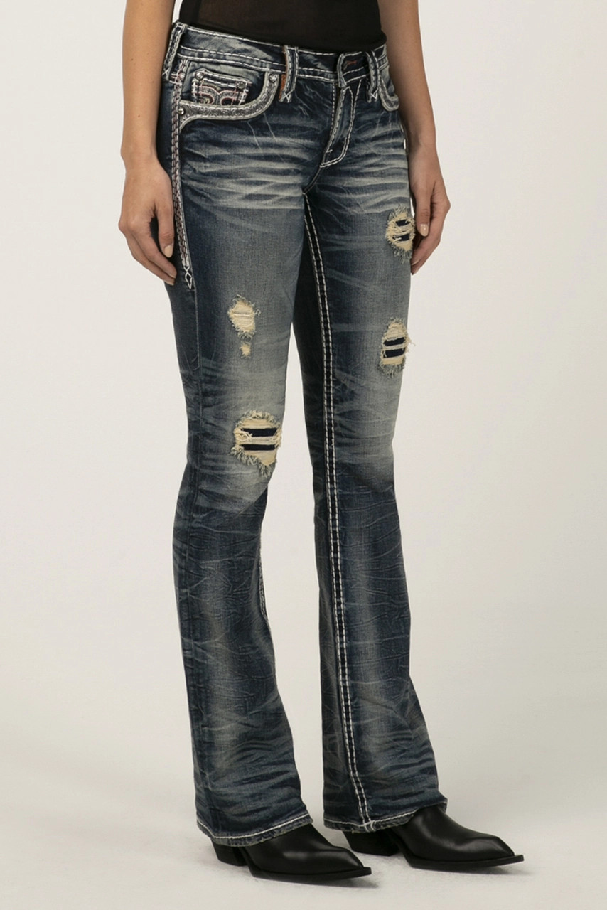 Rock Revival Women's Jane B201 Low Rise Boot Cut Denim