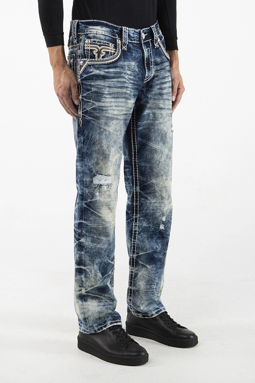 Rock Revival Mens Jeans in Style Brave straight –