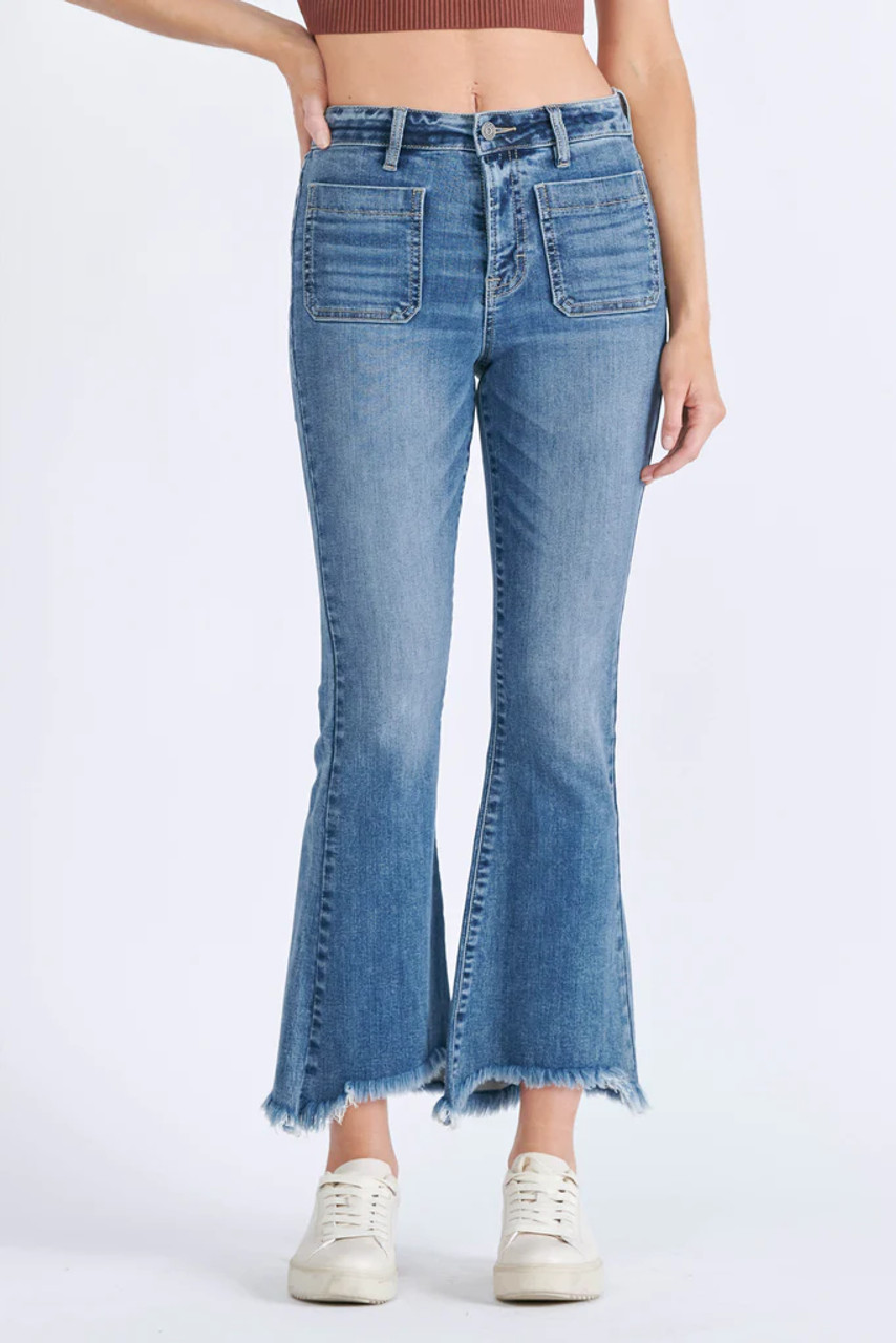 HD3638C Happi High-Rise Basic Cropped Flare - Main Street Boutique