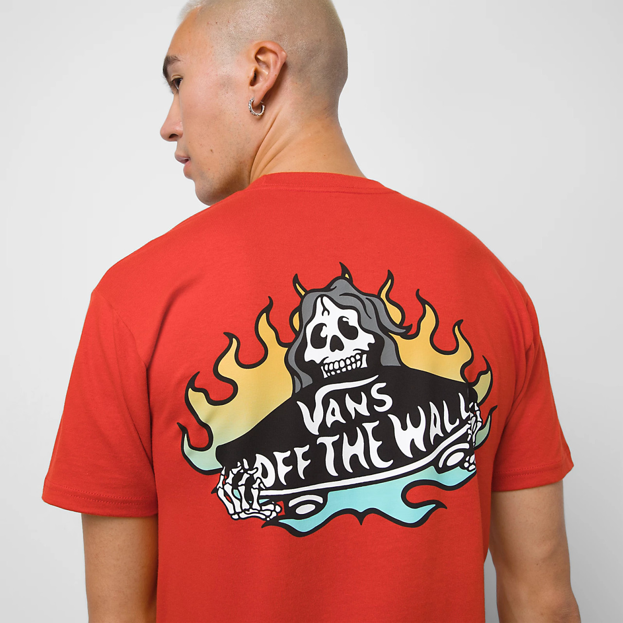 koloni journalist subtropisk Vans Men's & Women's Fuego Skeleton Logo Short Sleeve T-Shirt Tee -  VN0000P26UA1