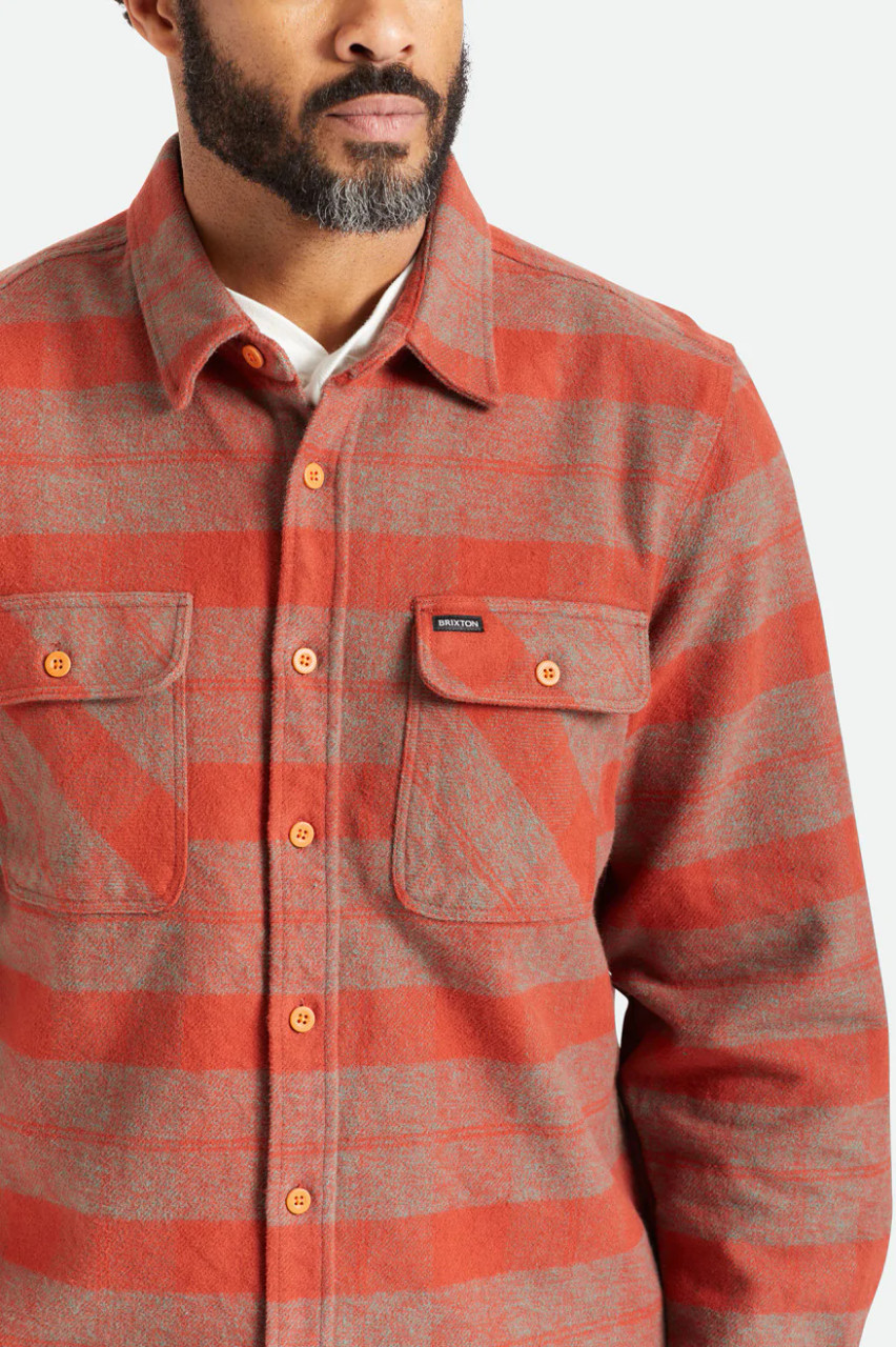 Brixton Men's Bowery Heavy Weight Long Sleeve Flannel Shirt - 01297