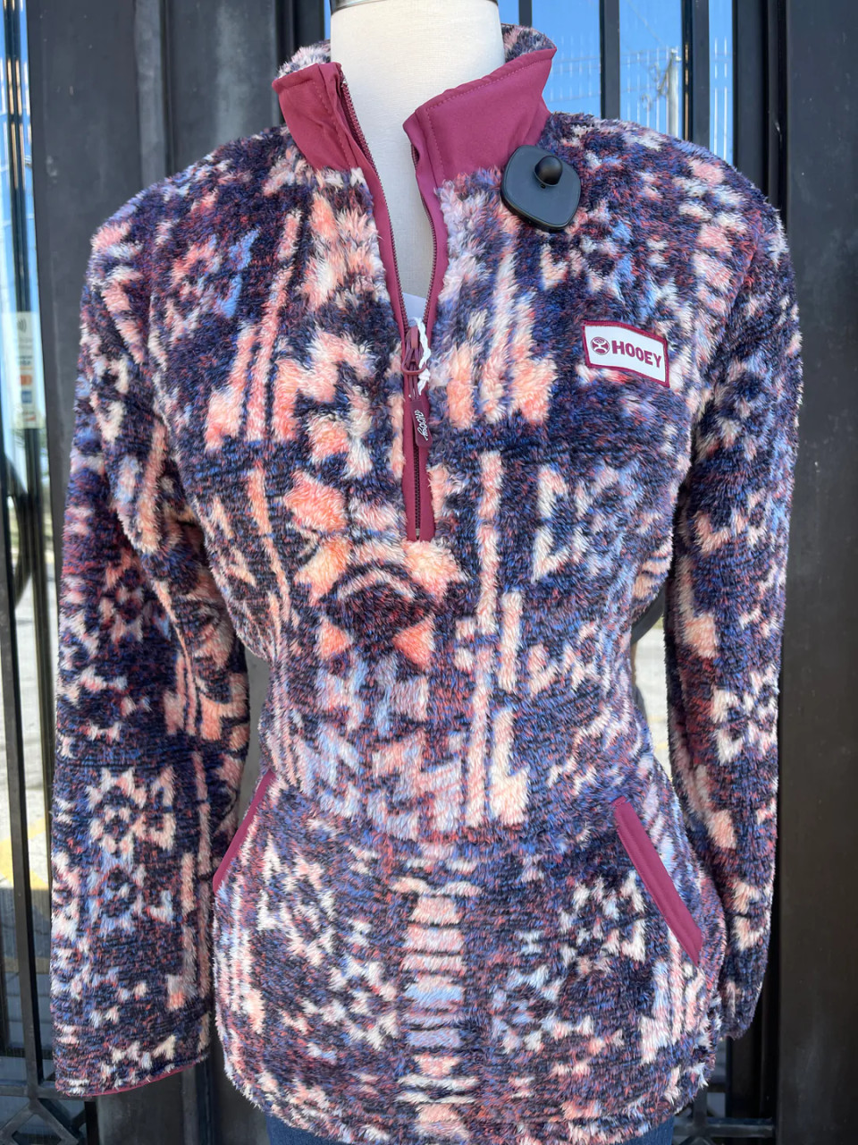Purple Aztec Fleece Jacket - HFP006PLAZ