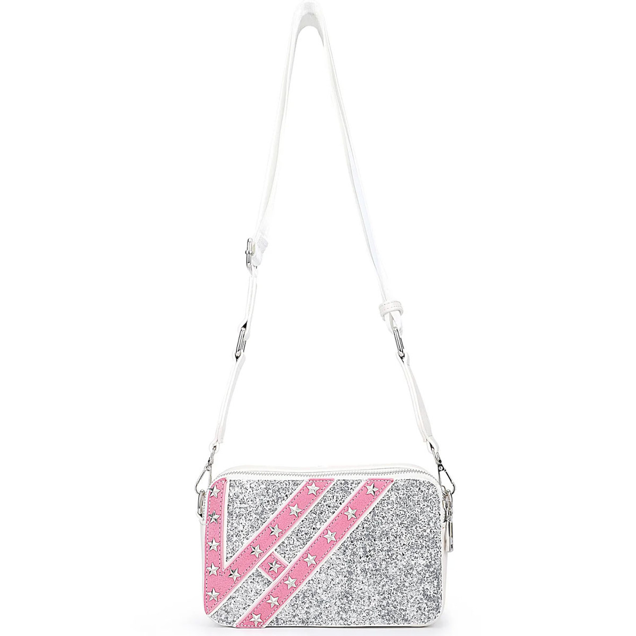 GLITERS - SILVER, Cross Body Bags