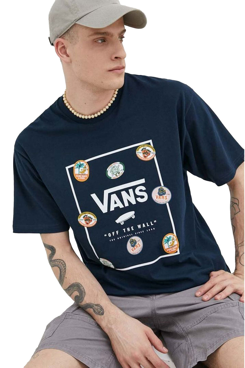Cha para jugar bandeja Vans Men's Classic Print Box Short Sleeve T-Shirt Tee - VN0A5E7YBVS1