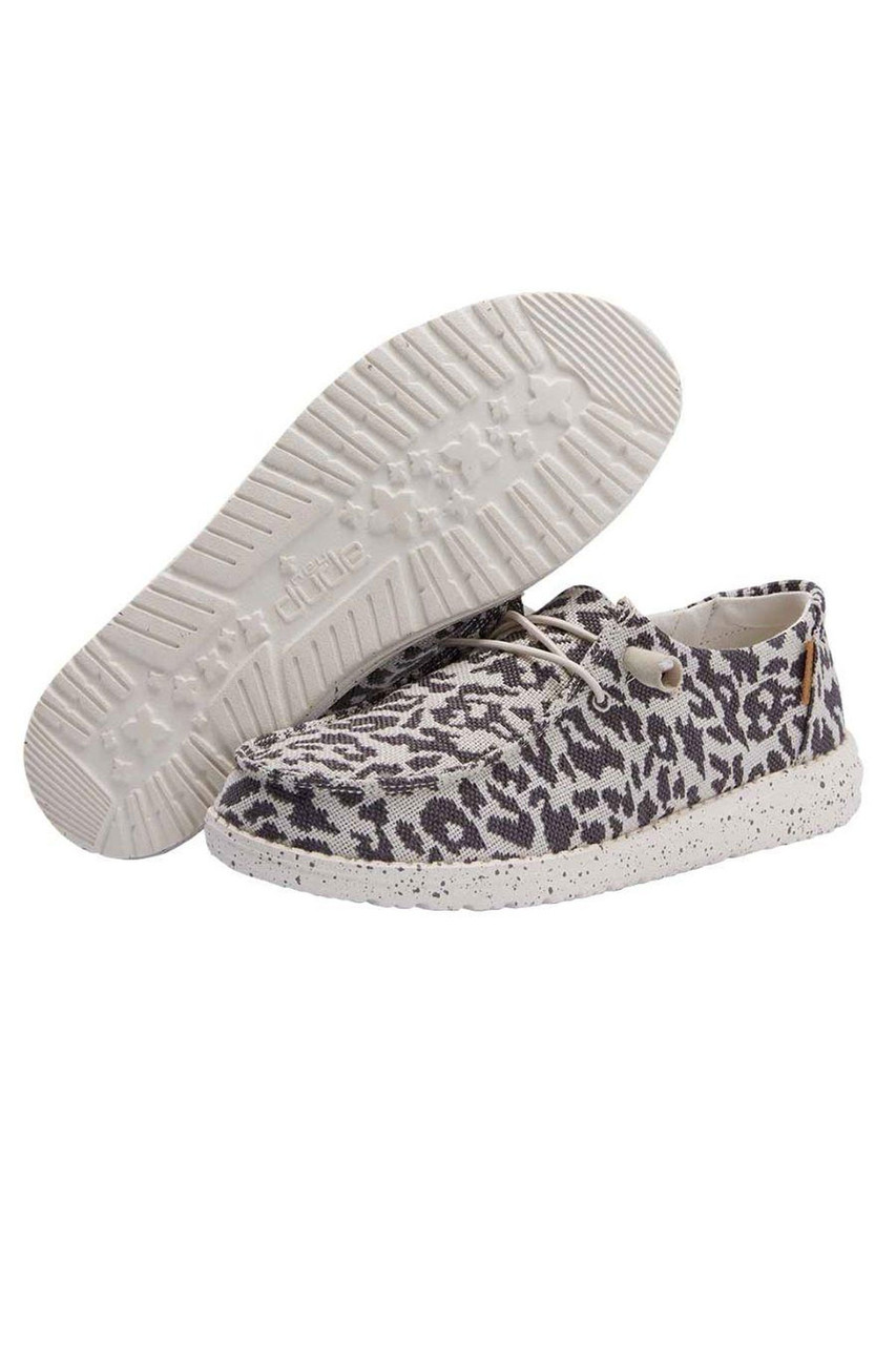 Hey Dude Women's Wendy Woven Cheetah Grey Shoes 121413091