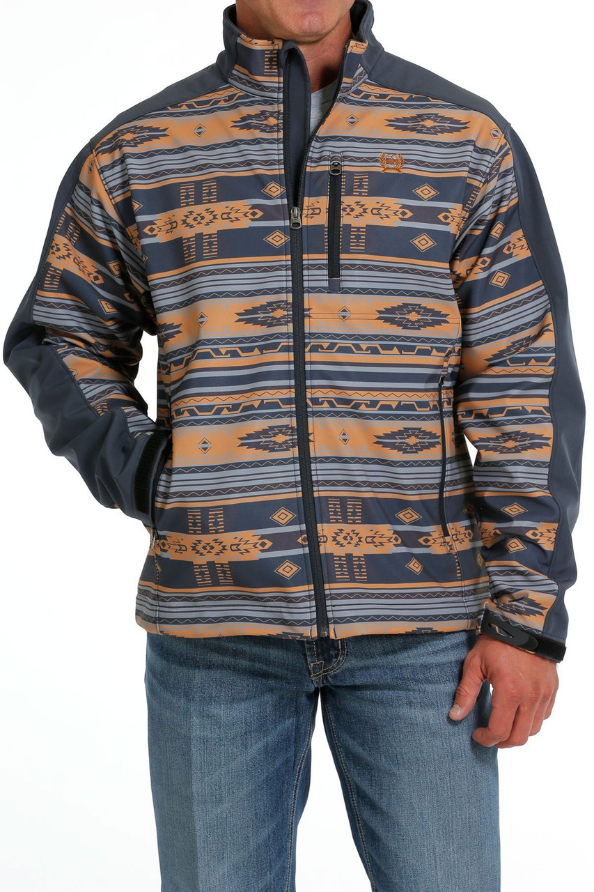 Cinch Jacket Men's Southwestern Print Blue Bonded - MWJ1063005