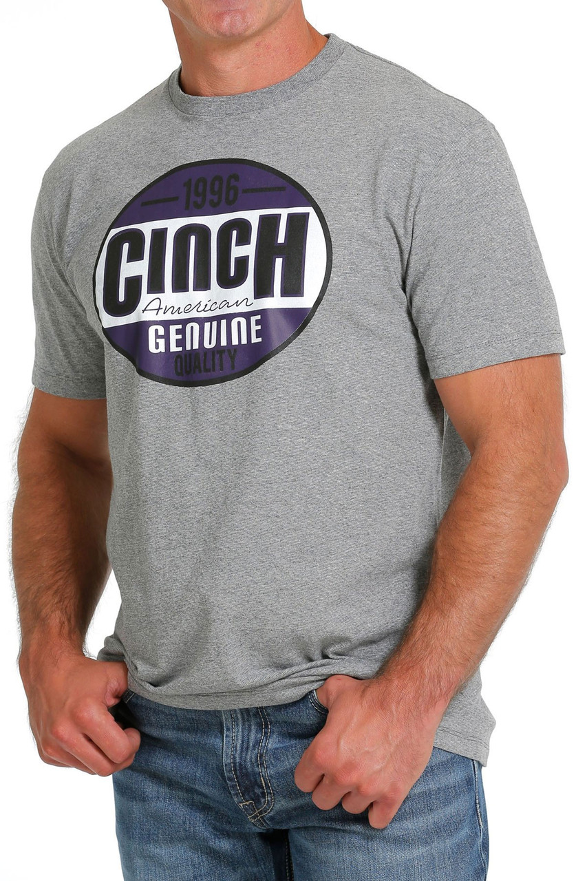 Cinch T Shirts Men's American Genuine Quality Grey Short Cinch T Shirts Men's American Genuine Quality Grey Short