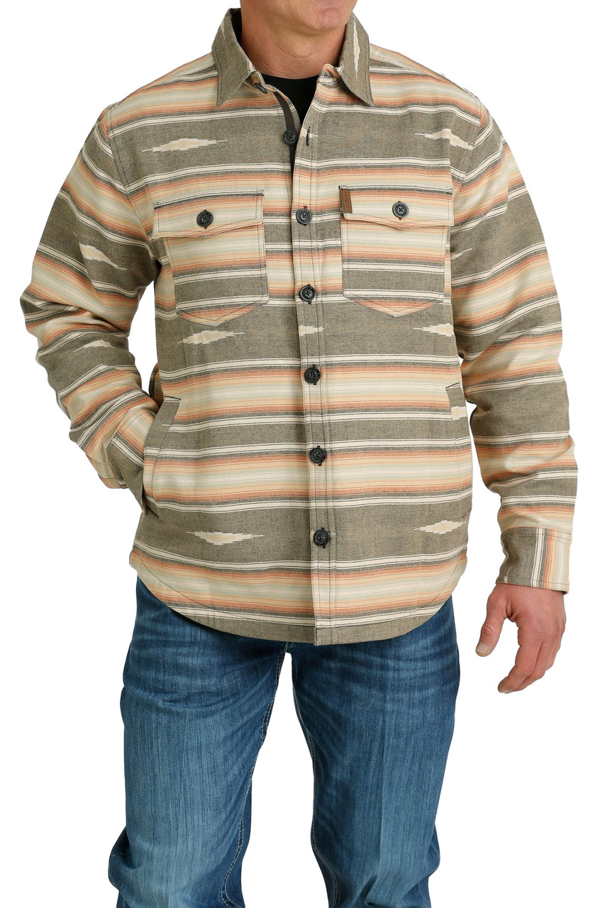 Cinch Jacket Men's Jacquard Shirt Jacket Grey - MWJ1597002