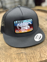 Lazy J Ranch Wear Grey & Grey 4" Serape Elevation Cap Hat - GRYGRY4SV