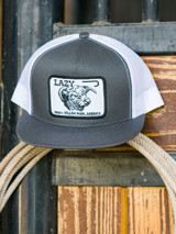 Lazy J Ranch Wear Gray & White 4" Cattle Headquarters Cap Hat - GRYWHT4WIL
