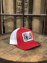 Lazy J Ranch Wear Red & White 3.5' Mexico Flag Patch Cap Hat - REDWHT3MELEV