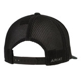 Ariat Men's Western Hat Baseball Cap Mesh Snap Back Flex Fit Logo Black Patch Cap Hats - 1597801