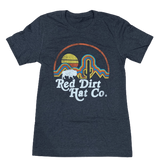 Red Dirt Hat Co. Men's Heather Grey Neon Buffalo Logo Graphic Short Sleeve T-Shirt