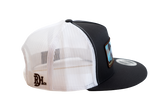 Red Dirt Men's Cactus Windmill Charcoal and White Snapback Cap Hat - RDHC236