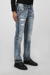 Rock Revival Men's "Pirate" Alt Straight A200R Denim Jeans - RP3715A200R - 32"