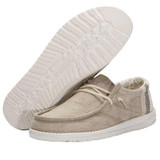 Hey Dude Men's Wally Linen Khaki Shoes - 110791010