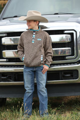 Cinch Youth Fleece Brown Pullover - MWK7330003