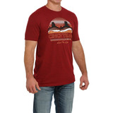 Cinch Men's Heather Red Short Sleeve T-Shirt Tee - MTT1690515