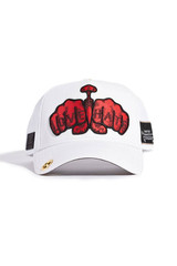 Red Monkey Love Hate White Trucker Hat Mesh Back Snapback Patch Cap Hats - RM1416W