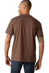 Ariat Men's Rope Lockup Brown Heather Short Sleeve T-Shirt Tee - 10047645