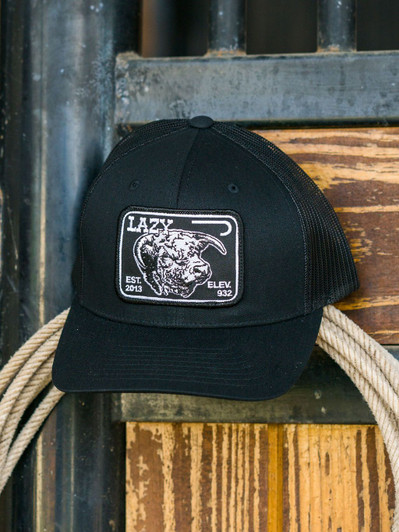 Lazy J Ranch Wear Black & Black Elevation Patch Cap