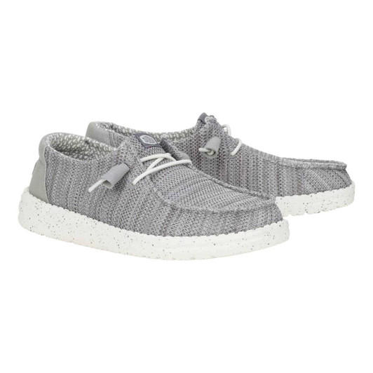 Hey Dude Girls Wendy Stretch Mesh Light Grey Shoes