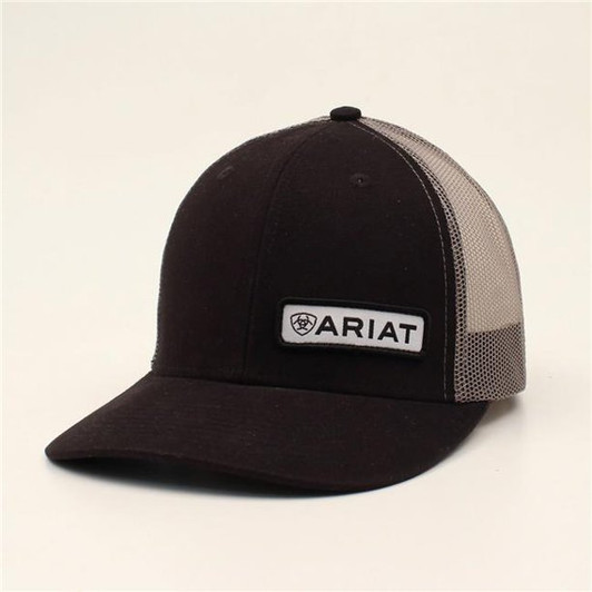 Ariat Men's Richardson 112 Embroidered Eyelets Mesh Back Snapback Baseball Cap Patch Hats - Black - A300000501