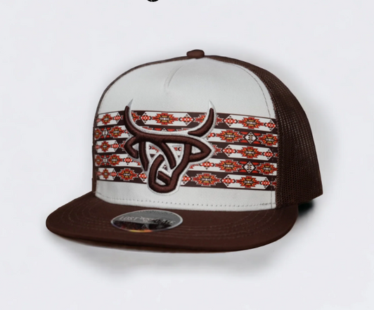 Lost Calf Unisex Koda Flat Brown & White Mesh Back Snapback Hats
