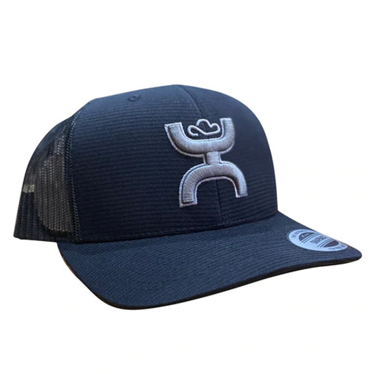 Hooey "Sterling" Mesh Back Snapback Black/Grey Trucker Patch Cap Hats - 2105T-BK