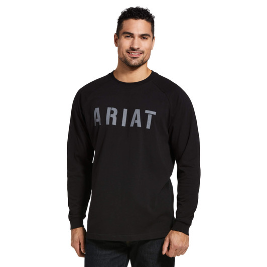 Ariat Men's Rebar Cotton Strong Block Long Sleeve T-Shirt Tee - 10032848