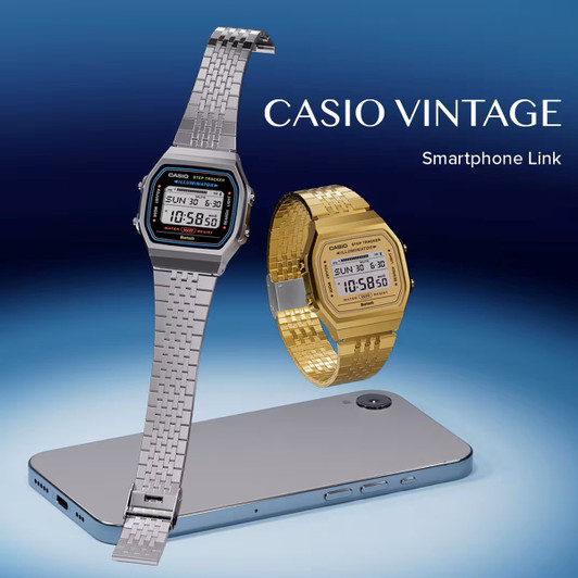 Casio Vintage Gold Digital Watch with Bluetooth & Step Tracker - ABL-100WEG-9A