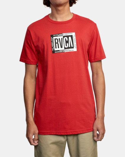 Rvca Men's Block Chain Short Sleeve T-Shirt Tee