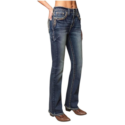 Western blue women denim jean