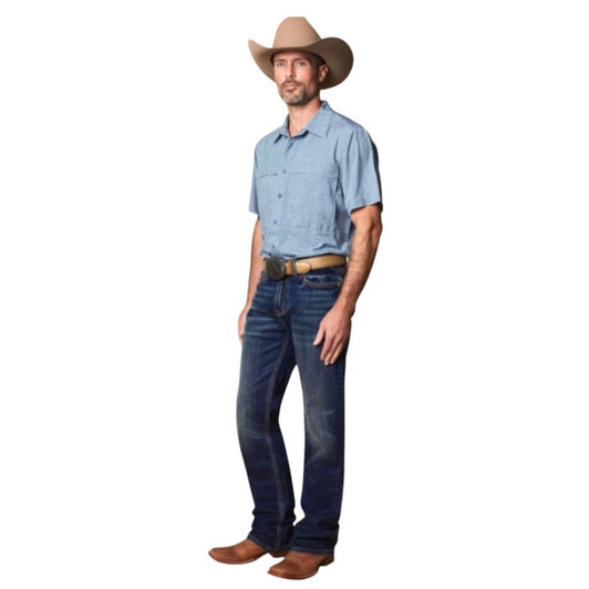 Western blue men denim jeans