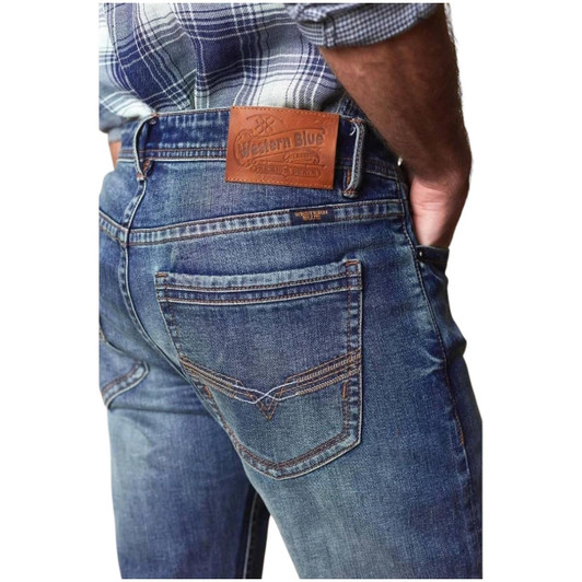 Western blue man denim jean