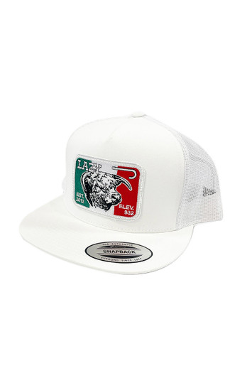 Lazy J Mexico Snapback Trucker White Patch Cap Hat - Whtwht4melev