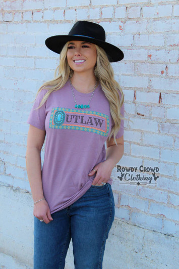 Rowdy Crowd Women's Outlaw Short Sleeve T-Shirt Tee - ROUT-MAV