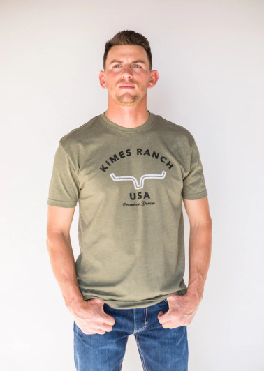 Kimes Ranch Men's Arch Crew Neck Short Sleeve T-Shirt Tee - KA-GRN