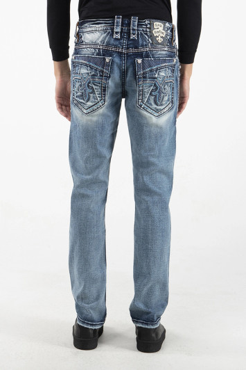 Rock Revival Men's "Enzo" Alt Straight A202R Denim Jeans - RP3733A202R - 32"