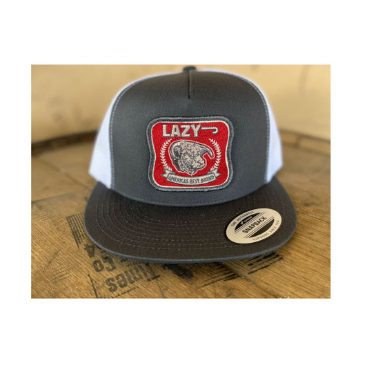 Lazy J Men's & Women's America's Best Cap Mesh Back Snapback Patch Cap Hats - GRYWHT4BEST