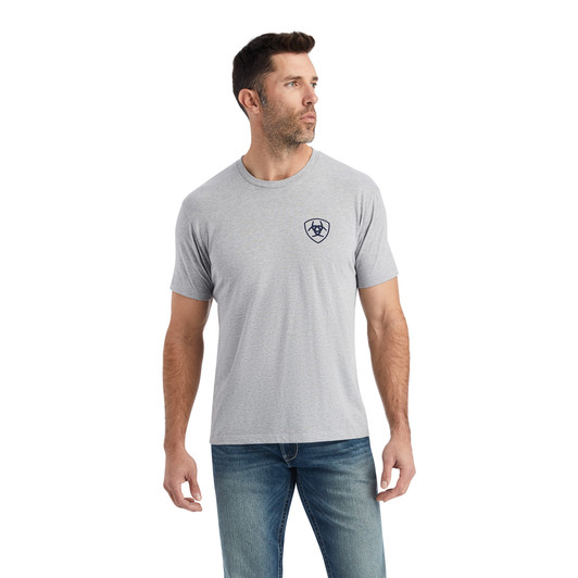 Ariat Men's Ariat Grey Heather Short Sleeve T-Shirt Tee - 10042653