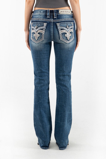 Rock Revival Women's Shell Pink B202 Boot Cut Straight Denim Jeans - RP2791B202