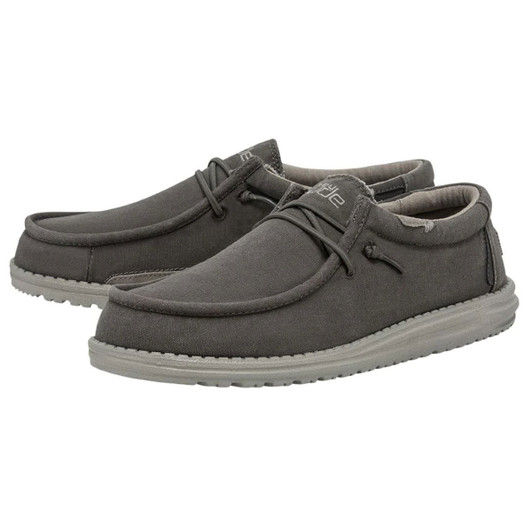 【中古】 Should Have Called Leeroy Hey Dude Men's Wally Fabricated Leather Light Grey Shoes