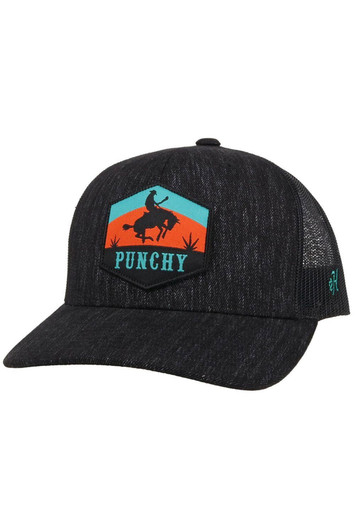 Hooey Men's Punchy Mesh Back Snapback Patch Cap Hats - 5027T-BK